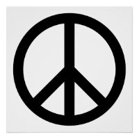 Retro Black Peace Symbol
