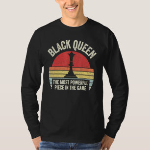 Retro Black Queen Most Powerful Chess African Amer T-Shirt