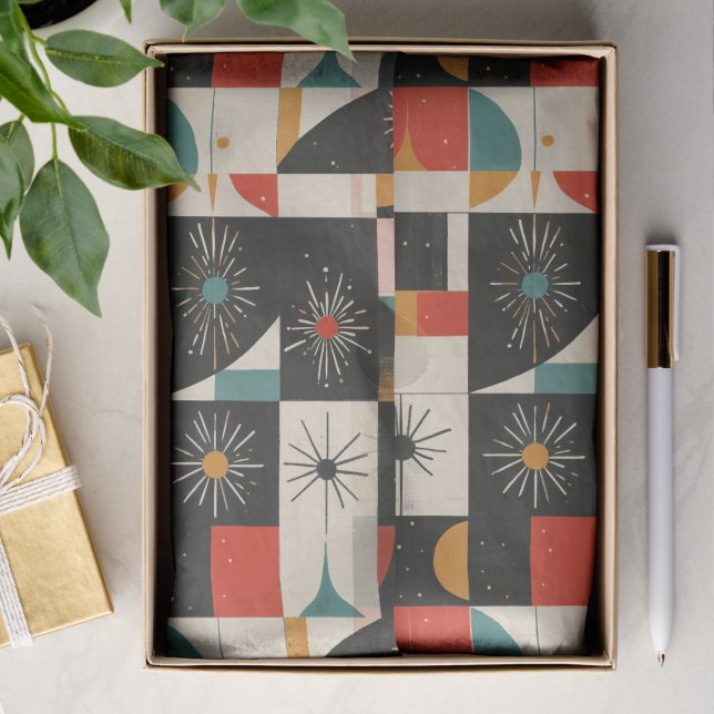 Retro Black Red Green Christmas Decoupage Tissue Paper (Creator Uploaded)