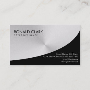 Retro Black Steel Silver Metal Financial Services Business Card