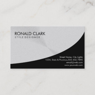 Retro Black Steel Silver Metal Financial Services Business Card
