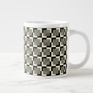 Retro Black & Tan Pattern Large Coffee Mug