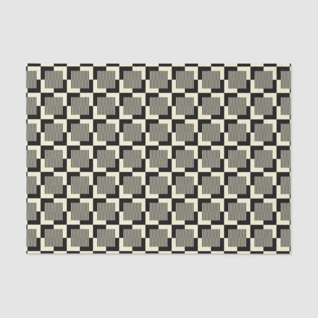 Retro Black & Tan Pattern Tissue Paper (Front)