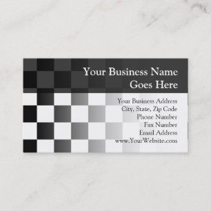 Retro Black/White Contrast Chequerboard Pattern Business Card