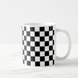 Retro Black/White Contrast Chequerboard Pattern Coffee Mug