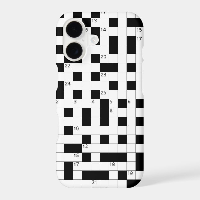 Retro Black White Crossword Puzzle Pattern (Back)