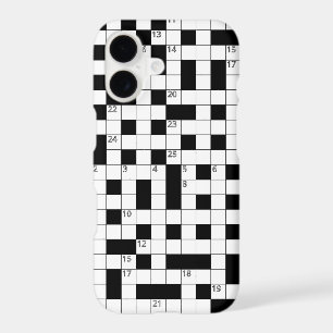 Retro Black White Crossword Puzzle Pattern