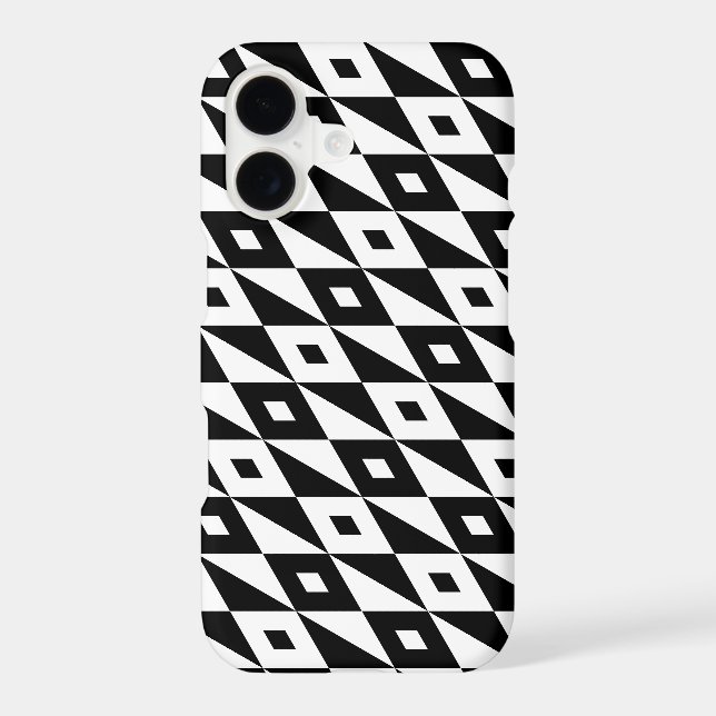 Retro Black White Diamond Shape Modern Pattern (Back)
