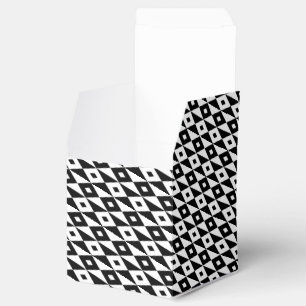 Retro Black White Diamond Shape Modern Pattern Favour Box