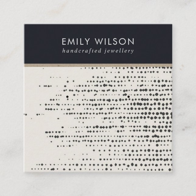 RETRO BLACK WHITE DOTS STUD EARRING DISPLAY CARD (Front)