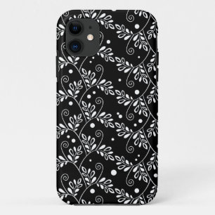 Retro black white floral iPhone 5 Case
