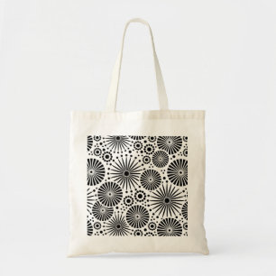 Retro black white flowers Bag
