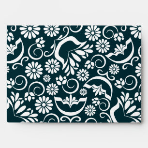Retro black white flowers Envelope