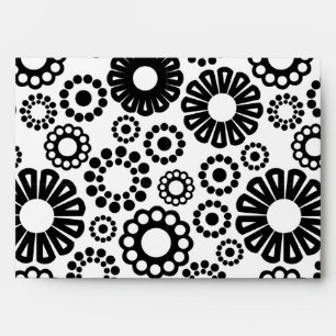 Retro black white flowers Envelope