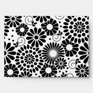 Retro black white flowers Envelope