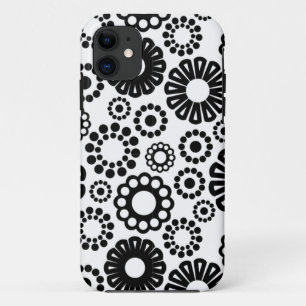 Retro black white flowers iPhone 5 Case