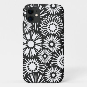 Retro black white flowers iPhone 5 Case