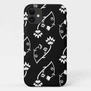Retro black white flowers iPhone 5 Case