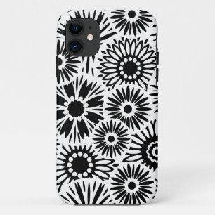 Retro black white flowers iPhone 5 Case