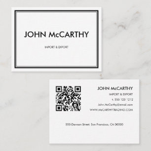 Retro Black White Professional Two Stripes Business Card