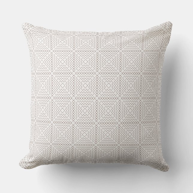 Retro Black White Squares Pattern Cushion (Front)