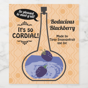 Retro blackberry cordial homemade wine vinegar wine label