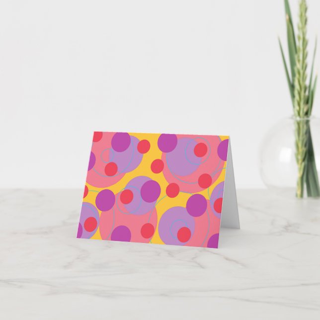 Retro Blackberry Dots Invitation Announcement Card (Front)