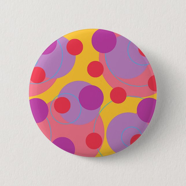 Retro Blackberry Fun Bubbly Dots Colourful Button (Front)