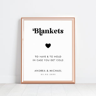 Retro Blankets to Have and To Hold Wedding Sign   