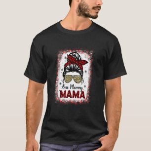 Retro Bleached One Merry Mama Leopard Buffalo Plai T-Shirt