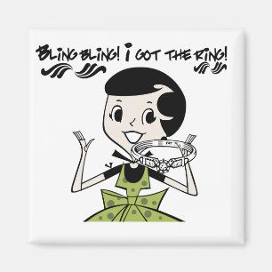 Retro Bling Ring Tshirts and Gifts Magnet