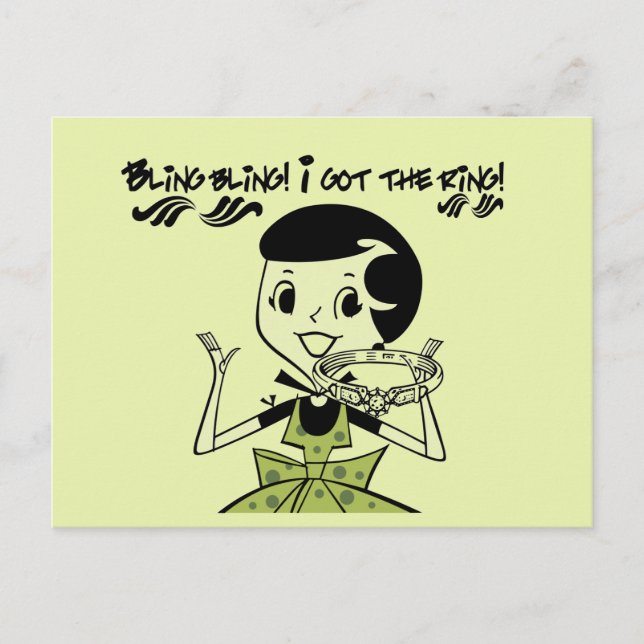 Retro Bling Ring Tshirts and Gifts Postcard (Front)