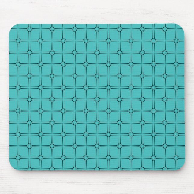 Retro Bliss Mousepad, Turquoise Mouse Pad (Front)