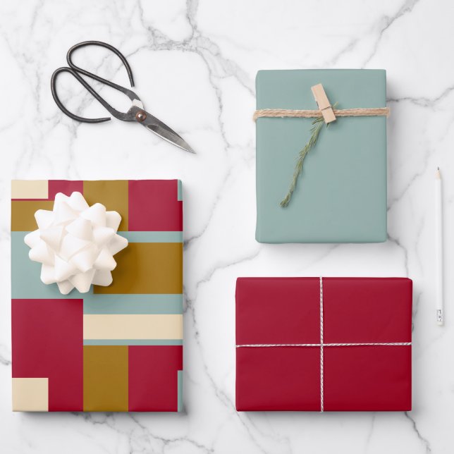 Retro Block Design 3 Wrapping Paper Sheet (Front)