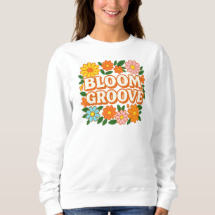 Retro "Bloom Groove" Floral Design Hippie Flower Sweatshirt