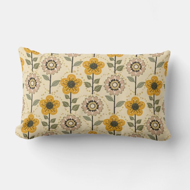 Retro Bloom Harmony Lumbar Cushion (Front)