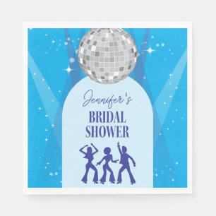 Retro Blue 70s Disco Dancing Queen Bridal Shower Napkin