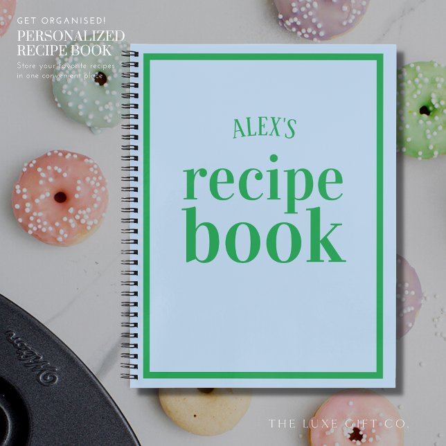 Retro Blue and Green Recipe Book to Write In (Creator Uploaded)