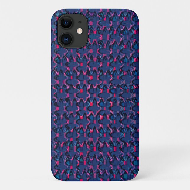 Retro blue and pink pattern Case-Mate iPhone case (Back)