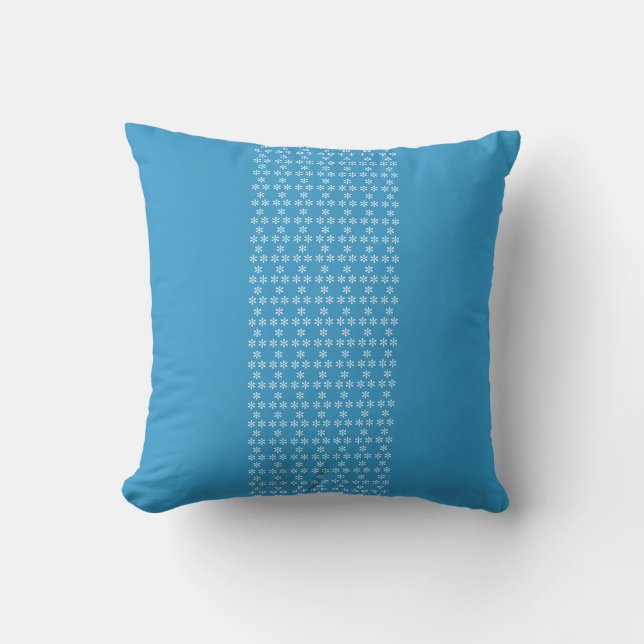 retro blue and white floral pillow (Front)
