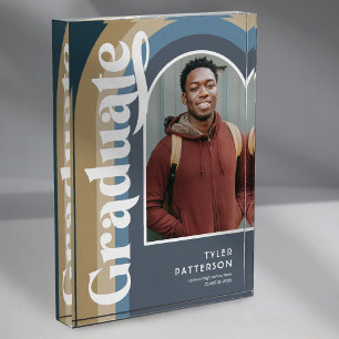 Retro Blue Arch Photo 2025 Graduation