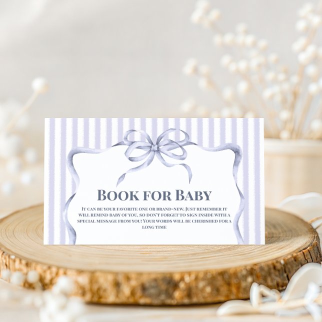 Retro Blue Bow Cafe Bebe Boy Coffee Baby Shower Enclosure Card (Creator Uploaded)