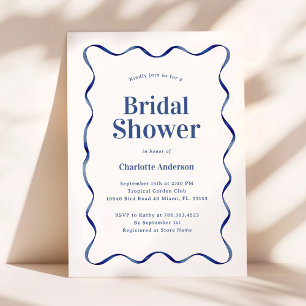 Retro Blue Bridal Shower Invitation