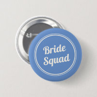 Retro Blue Bride Squad Bridesmaid Button