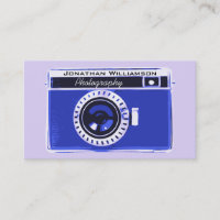Retro Blue Camera Photography Business Cards