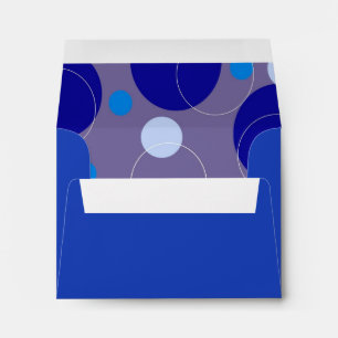 Retro Blue Circles & Ovals Royal Thank You Envelopes