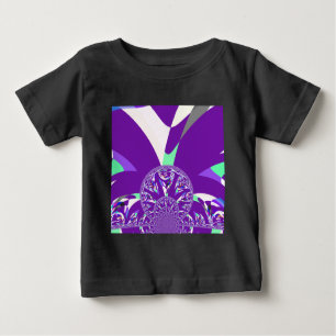 Retro Blue Cyan Kaleidoscope Art Print Baby T-Shirt