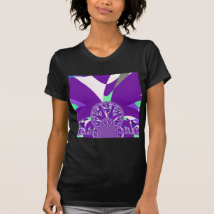 Retro Blue Cyan Kaleidoscope Art Print T-Shirt