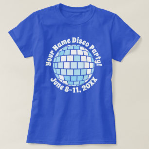 Retro Blue Disco Ball PERSONALIZED T-Shirt