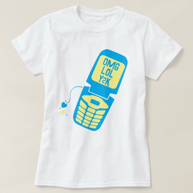 Retro Blue Flip Phone T-Shirt (Design Front)